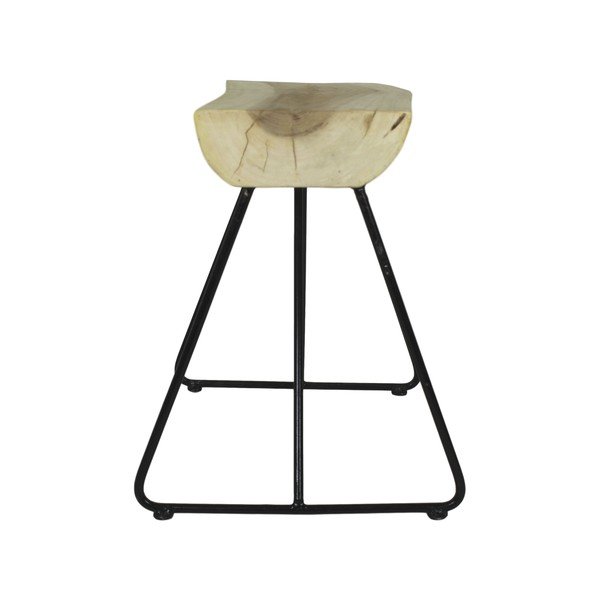 Sedia con seduta in legno di mungur non trattato Kruk - HSM collection-image-3