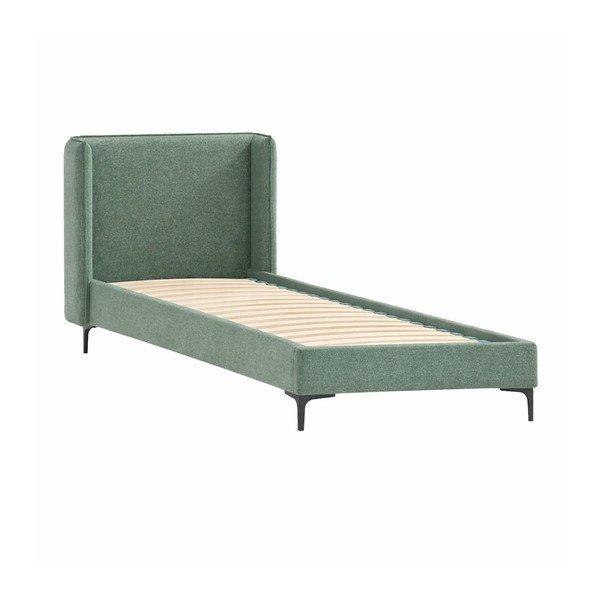Letto singolo imbottito verde con griglia 90x200 cm Basti - Ropez