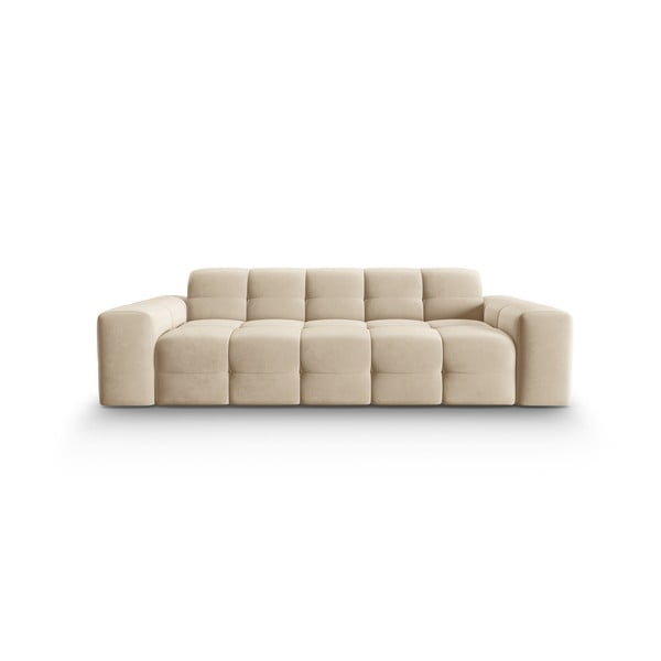 Divano in velluto beige 222 cm Kendal - Micadoni Home