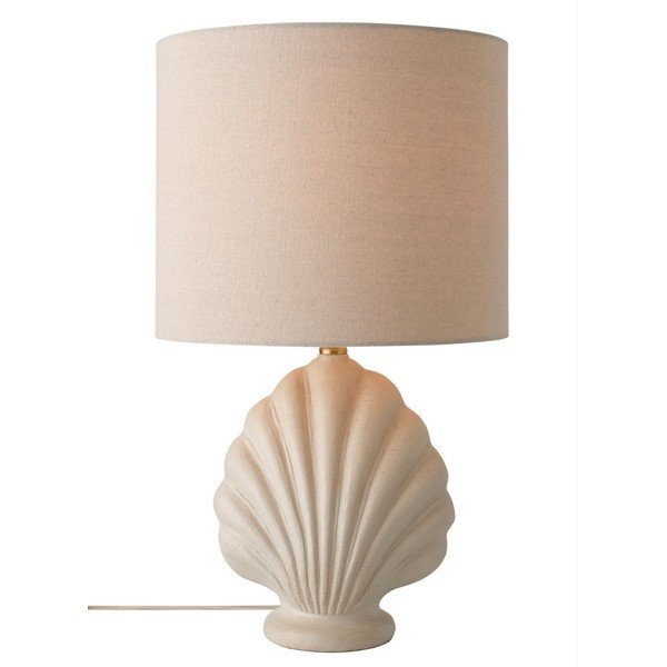 Lampada da tavolo bianca/beige in poliresina (altezza totale 58 cm) Shelley – Ellos Home