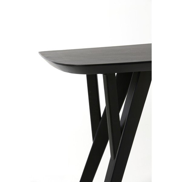 Tavolo consolle nero opaco in acacia massiccia 44x160 cm Quenza – Light & Living-image-3