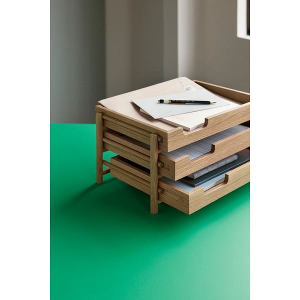 Organizer per documenti in legno naturale Note - Hübsch-image-1