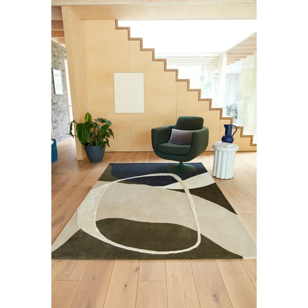 Tappeto in lana verde tessuto a mano 160x230 cm Matrix - Asiatic Carpets-image-2