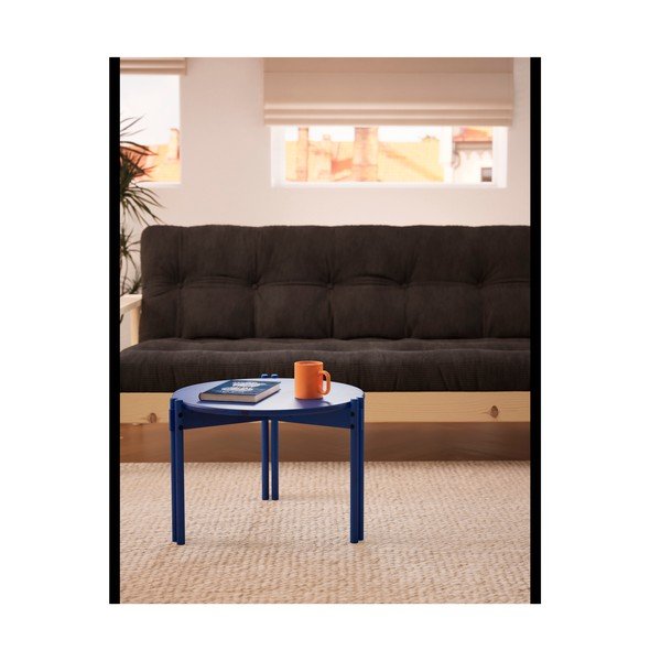 Tavolino rotondo blu in legno di pino ø 80 cm Sticks - Karup Design-image-4