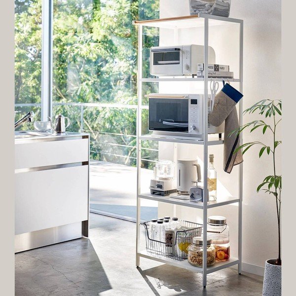 Scaffale bianco opaco in acciaio 60x170x46,5 cm Tower – YAMAZAKI-image-1