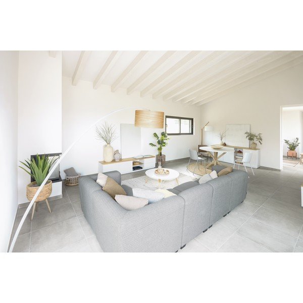 Vaso in ceramica grigia/rattan Agle - Kave Home-image-4