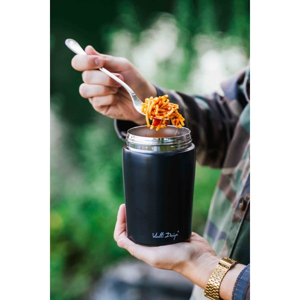 Termos da viaggio nero per il pranzo Fuori, 500 ml - Vialli Design-image-4