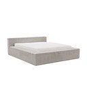 Letto matrimoniale imbottito grigio con contenitore e rete inclusi 160x200 cm Cloe – Ropez