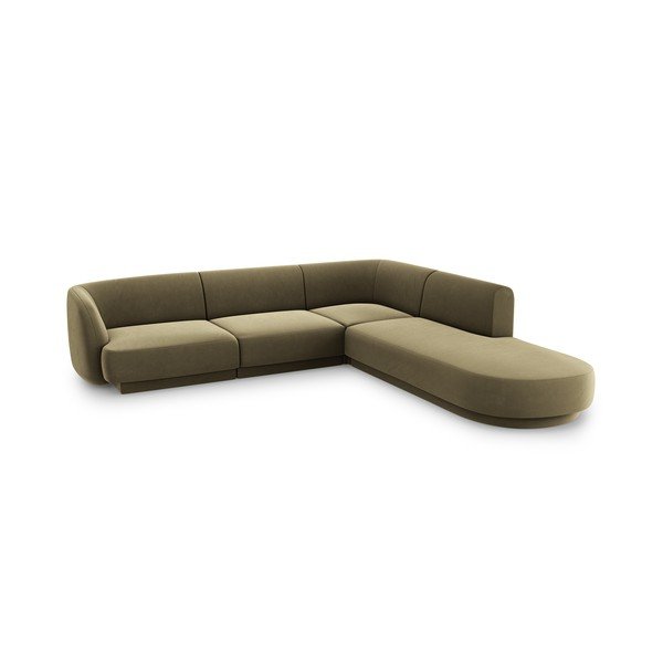 Divano angolare in velluto verde (angolo destro) Miley - Micadoni Home-image-3