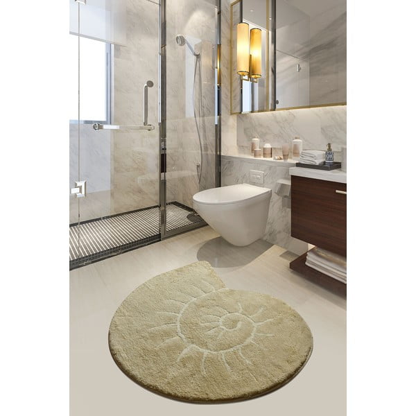 Tappeto da bagno beige 90x90 cm Helix - Foutastic-image-1