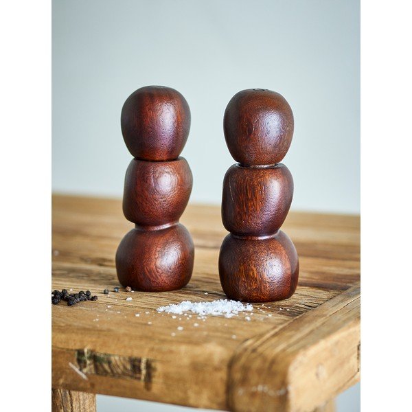 Macinatori da cucina marroni in legno 2 pz Salvi – Bloomingville-image-1
