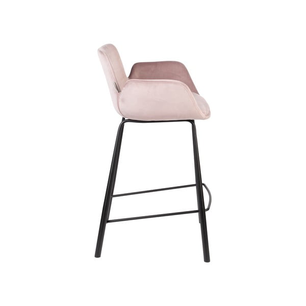 Set di 2 sgabelli da bar in velluto rosa chiaro 91,5 cm Brit - Zuiver-image-3