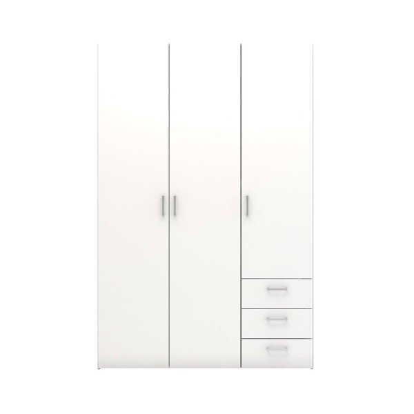 Bílá šatní skříň se 3 šuplíky Evergreen House Milia