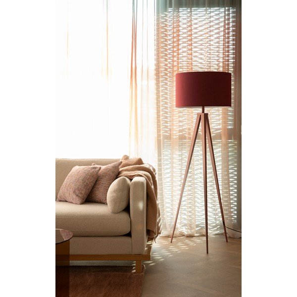 Lampada da terra burgundy con paralume in tessuto (altezza totale 157 cm) Tripod – Zuiver-image-1
