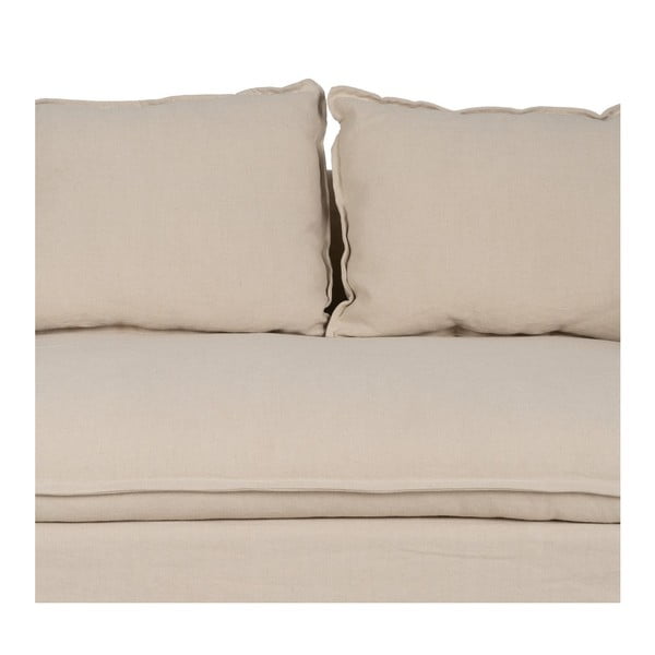 Divano color crema con rivestimento in lino 160 cm – Ixia-image-4