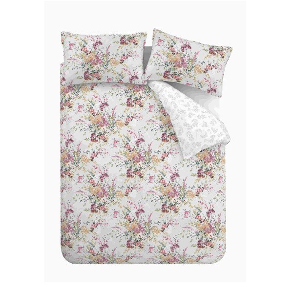 Biancheria da letto bianca e beige 200x200 cm Dried Flowers - Catherine Lansfield