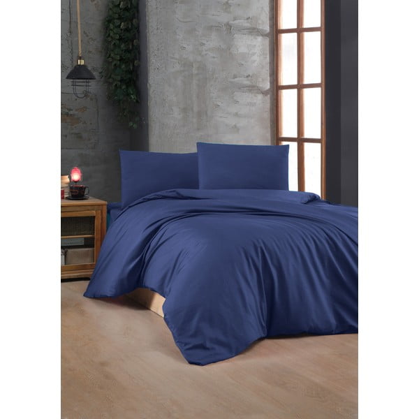 Biancheria da letto in blu scuro in cotone renforcé per letto singolo 140x200 cm – Mijolnir