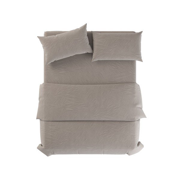 Set copripiumino e federa grigio chiaro/grigio tortora in lino per letto matrimoniale 200x200 cm Natural – Native Natural