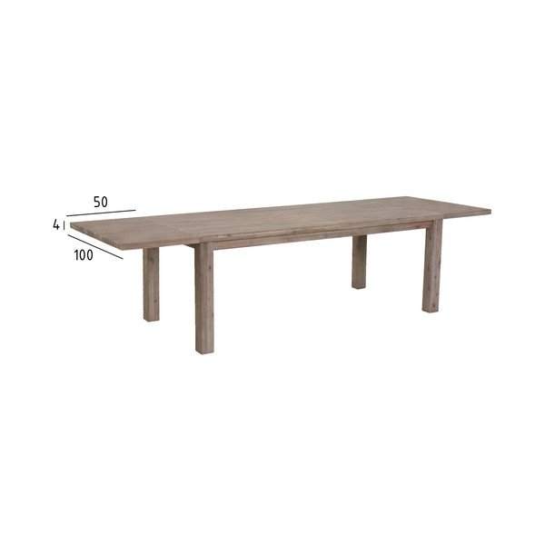 Piano supplementare per tavolo da pranzo in acacia massiccia 100x50 cm Alaska - Furnhouse-image-2
