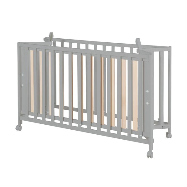 Lettino pieghevole grigio su ruote 60x120 cm Fold up - Roba-image-2