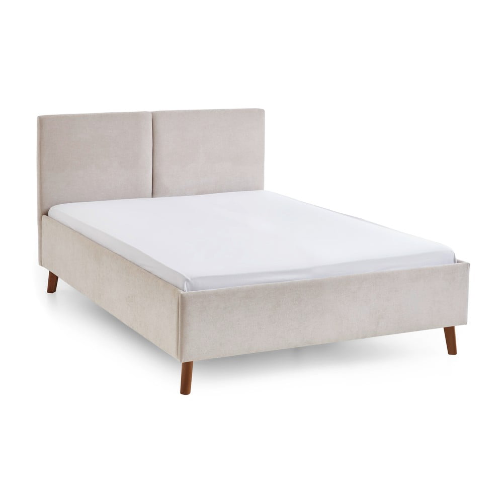 Letto matrimoniale imbottito beige con rete inclusa 140x200 cm Piano – Meise Möbel | Letti matrimoniali