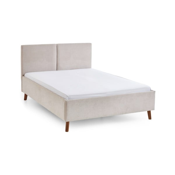 Letto matrimoniale imbottito beige con rete inclusa 140x200 cm Piano – Meise Möbel