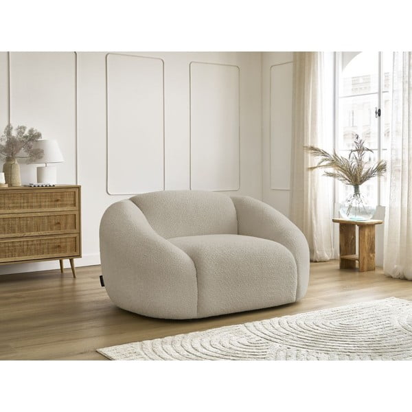 Poltrona beige con rivestimento in bouclé Tina – Bobochic Paris-image-4