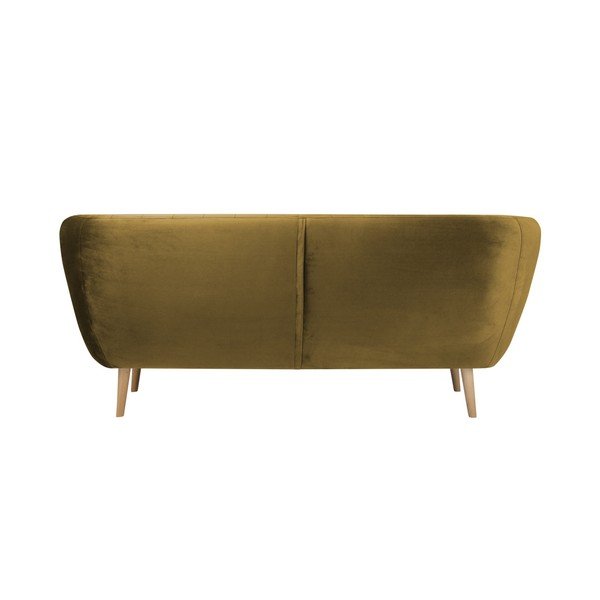 Divano a tre posti giallo senape Benito - Mazzini Sofas-image-4