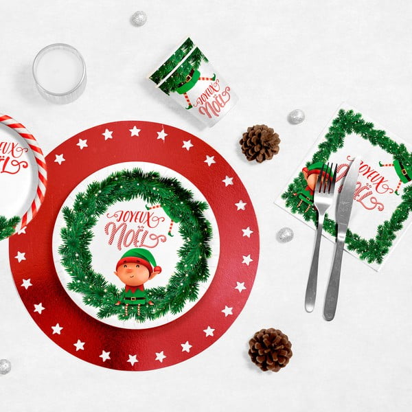 Set di tovaglioli 20 pz 33x33 cm Prankster Elf – Homéa-image-1