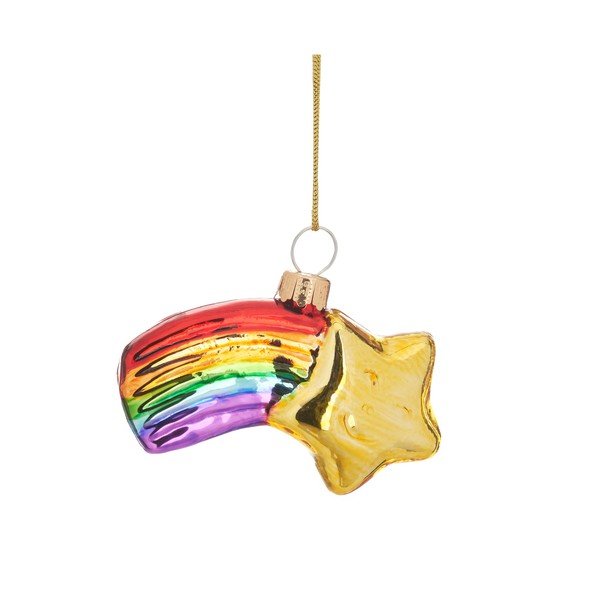 Decorazione per albero di natale in vetro fatta a mano 4 cm Shooting Star – Sass & Belle