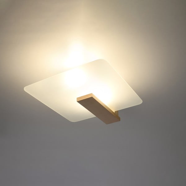 Lampada da soffitto in colore naturale con paralume in vetro 40x47,5 cm Parola - Sollux-image-2