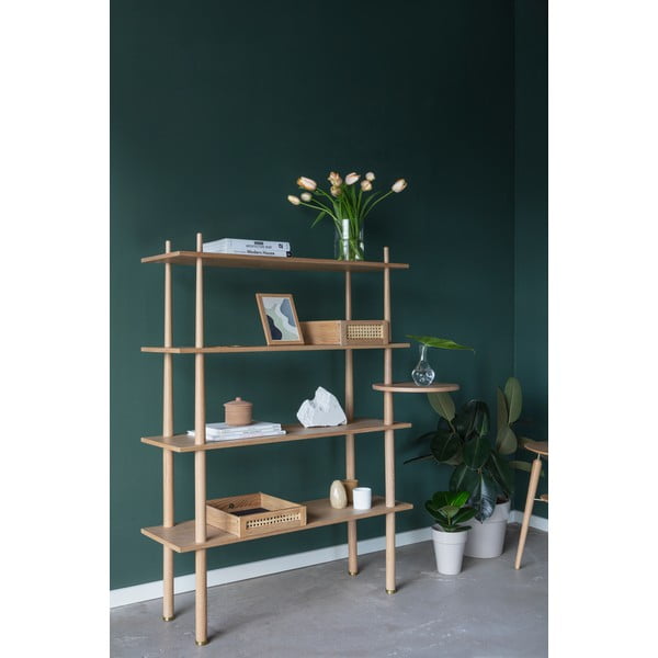 Scaffale modulare in rovere decorato in colore naturale 110x148 cm Stories - UMAGE-image-4