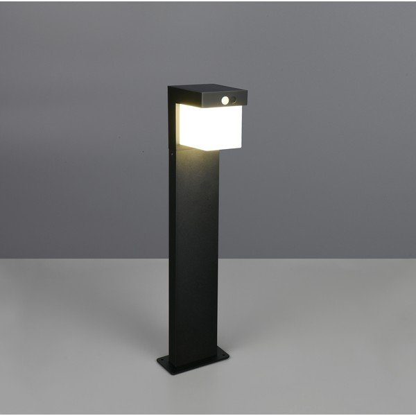 Illuminazione esterna LED con alimentazione a pannelli solari con sensore di movimento a colonna (altezza totale 50 cm) Colombo – Reality-image-1