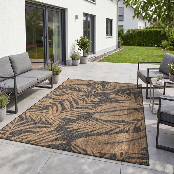 Tappeto da interno/esterno nero/marrone 160x230 cm Mira 1451 – Ayyildiz Carpets-image-1