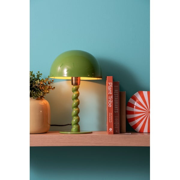 Lampada da tavolo verde con paralume in metallo (altezza totale 39 cm) Prisa – Leitmotiv-image-1
