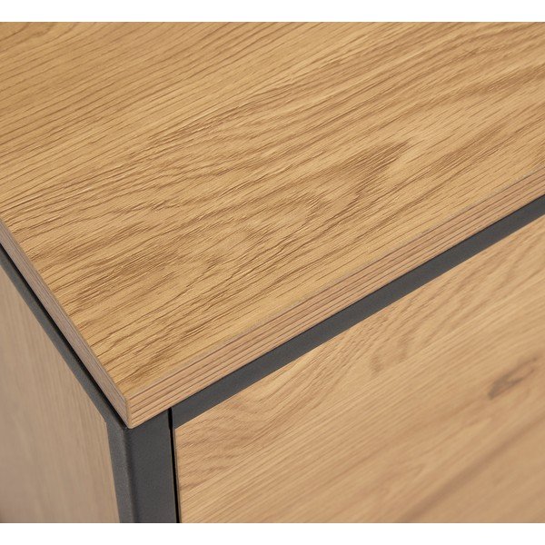 Cassettiera di colore naturale con effetto rovere 104,5x80x45 cm Cesura – Unique Furniture-image-3