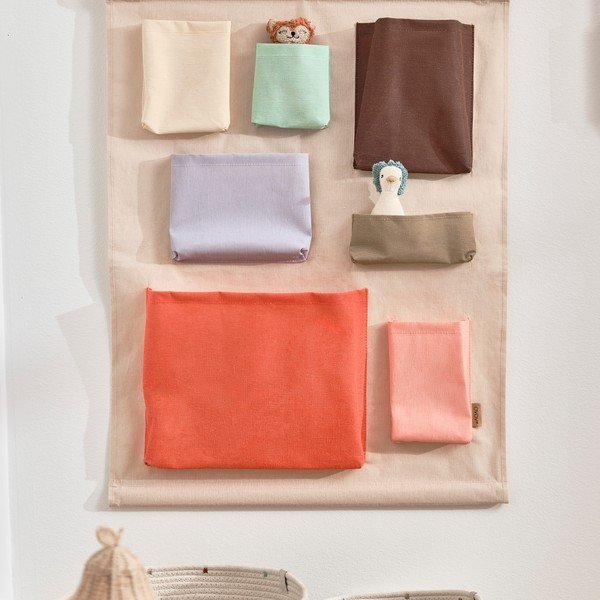 Organizer da appendere beige in tessuto 60x2x80 cm Saga – OYOY Mini-image-1