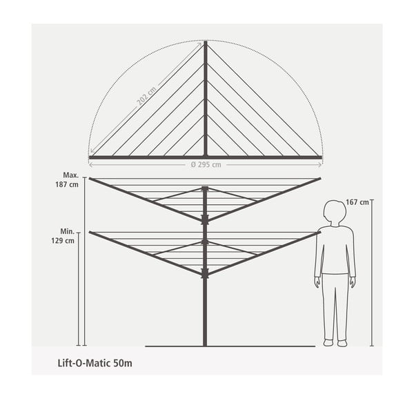 Stendino da esterno Lift-O-Matic 50m - Brabantia-image-1