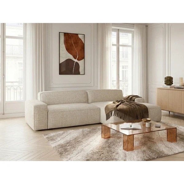 Divano angolare beige allungabile/con movimento relax elettrico (con penisola a destra) Abel – Bobochic Paris-image-4