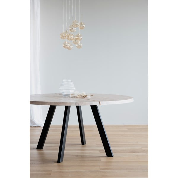 Tavolo da pranzo rotondo in legno di rovere sbiancato, ø 160 cm Fred - Rowico-image-1