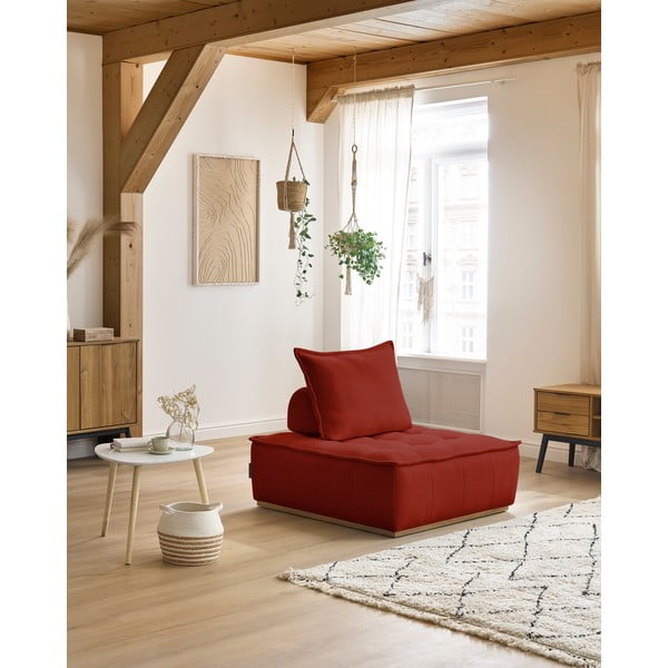 Poltrona color mattone con rivestimento in ciniglia Elisa – Bobochic Paris-image-1