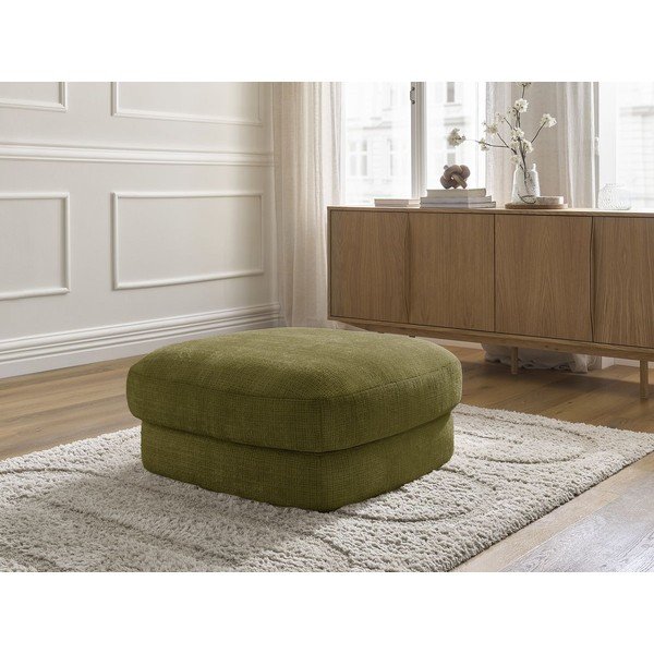 Poggiapiedi color kaki con rivestimento in ciniglia Leonore – Bobochic Paris-image-1