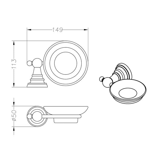 Portasapone a parete in ottone Diamond - Sapho-image-3