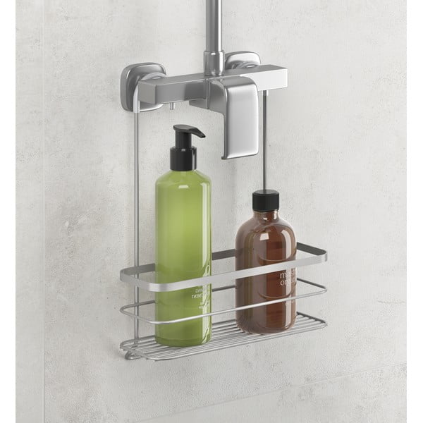 Mensola da bagno sospesa in acciaio inox color argento Origin - Metaltex-image-1