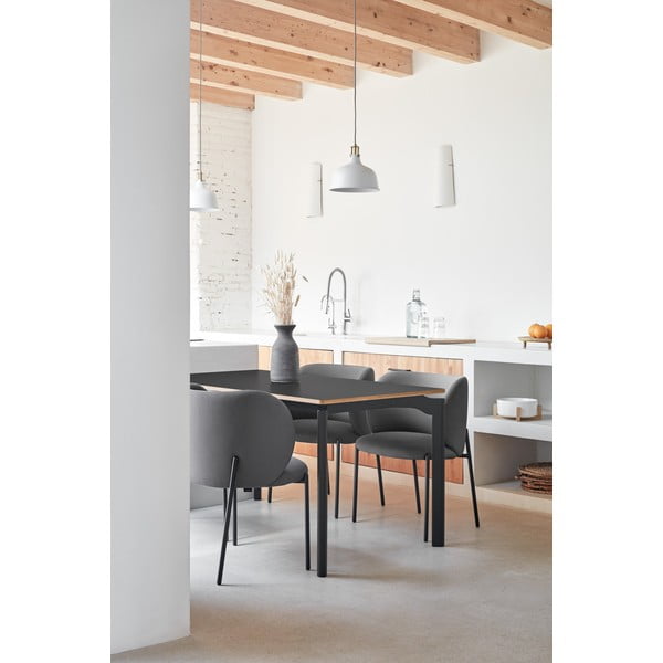 Set di sedie da pranzo grigio scuro in imbottito 2 pz Mogi – Teulat-image-2