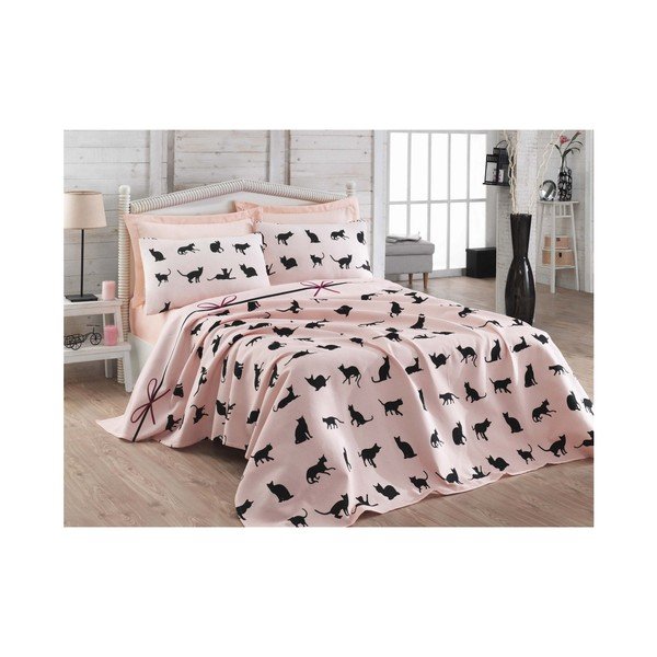 Set di copriletto singolo, lenzuolo e federa in cotone Divian, 160 x 240 cm - Mijolnir
