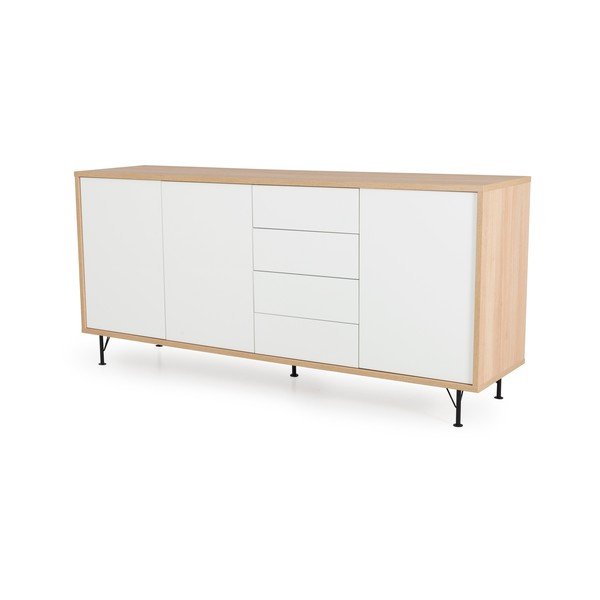 Cassettiera bianca Flow, lunghezza 217 cm - Tenzo-image-1