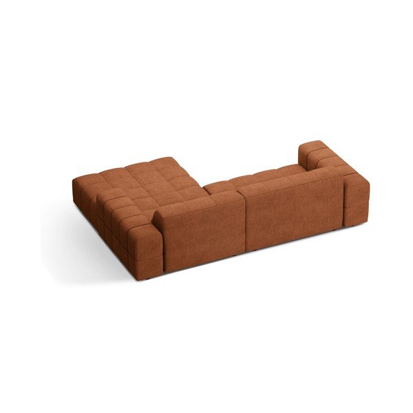 Divano angolare color terracotta (con penisola a destra/con chaise lounge) con rivestimento in ciniglia Chicago – Cosmopolitan Design-image-2