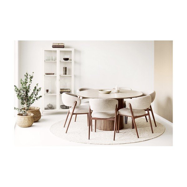 Vetrina color crema in acciaio 80x175x35 cm Brisbane – House Nordic-image-2