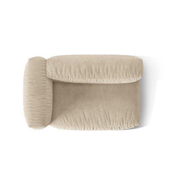 Parte divano componibile beige (con penisola a sinistra) con rivestimento in velluto Martina – Micadoni -image-3